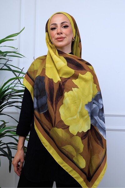 49eyşanipek MODERN SULUBOYA ÇİÇEK DESENLİ DİJİTAL SOFT ŞAL