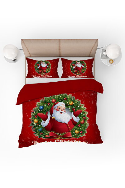 yok yok evim eve dair her şey طقم غطاء لحاف مزدوج منقوش لعيد الميلاد