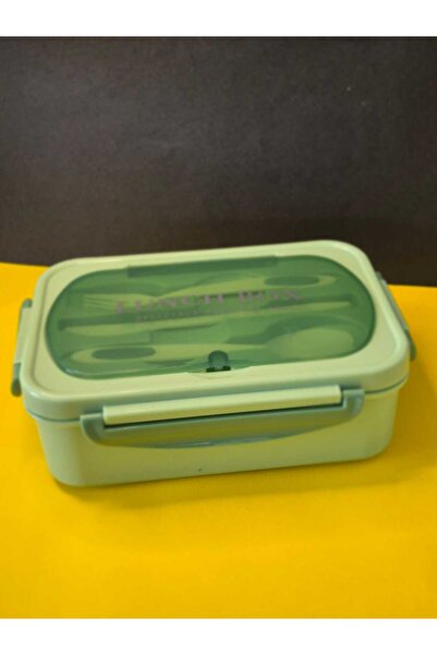 sisus Lunch Box Lunch Bag Steel 2 Compartments with Lockable Lid Lunch Bag Green 22.5 X 16 cm