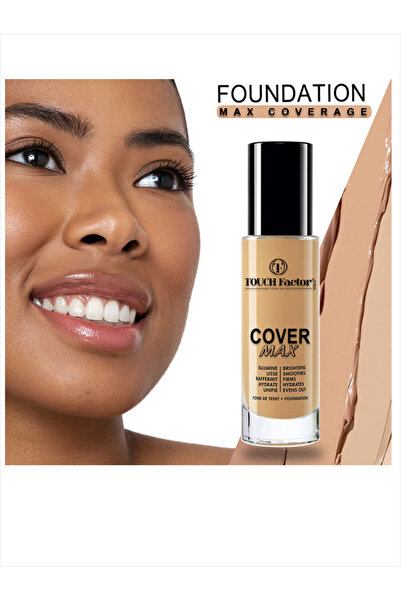 TOUCH FACTOR COVER MAX Liquid Foundation, Matte & Poreless, Full Coverage And Blendable, Normal To Oily