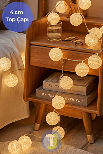 Technojet 10 LED Pilli Dekoratif Top Işık – 2mt, 4 cm Top Çap