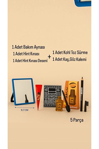 KAJAL BEAUTY Hint kınası, Kohl Sürme, Kaş Kalemi Ve Aynalı 5’li Bakım Seti İle Güzelliğinizi Tamamlayın