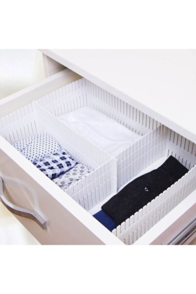 ANTBRO Set 4 separatoare pentru sertare Antbro® din plastic alb, cu montaj rapid, 40x10cm