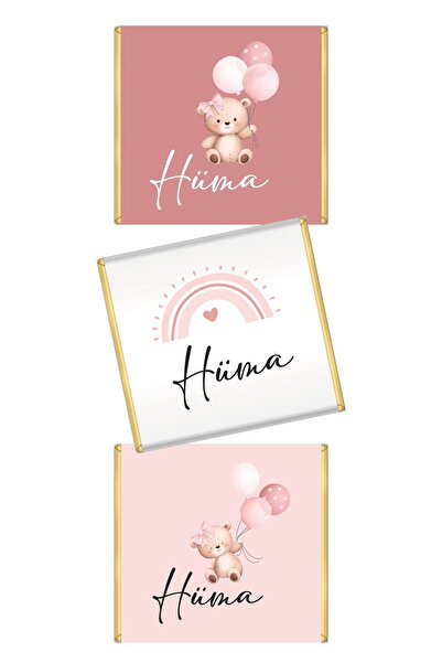 fırsatlar diyarı Ayıcık Tema - Bebek Madlen Çikolata Sargı Etiketi - 35 Adet