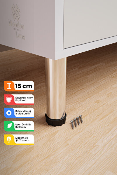 wooden lane studio Metal Mobilya Ayağı 15 cm Krom Tekli – Baza Koltuk Kanepe ...