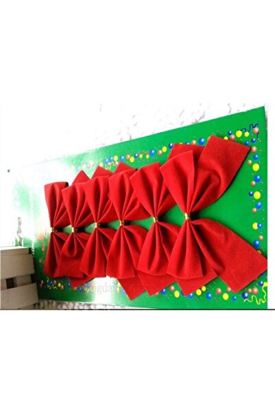 Danex Set 6 fundite pentru brad, Rosii, clasice, 7 x 8 cm, din poliester