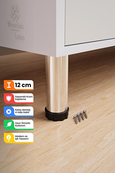 wooden lane studio Metal Mobilya Ayağı 12 cm Krom Tekli – Baza Koltuk Kanepe ...