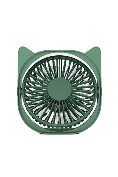 Danex Mini ventilator pentru birou cu usb, rotire 360 grade, 3 viteze, 13.5 x 12, 8 cm, Verde