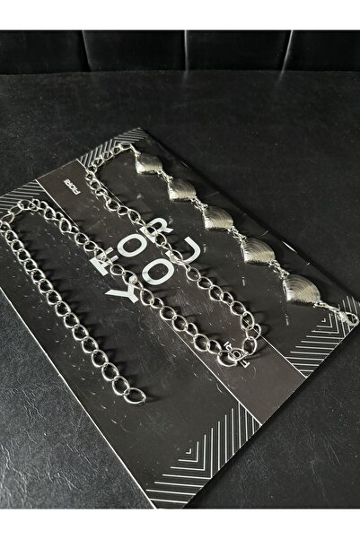 Fiori Seashell Silver Detailed Women's Waist Chain Waist Belt,Dress Belt,Skirt Belt,Pants Belt