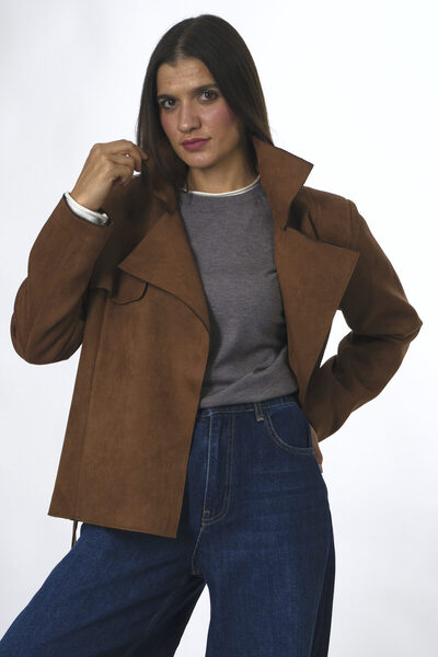 ABBRA Дамско яке с колан от нубук