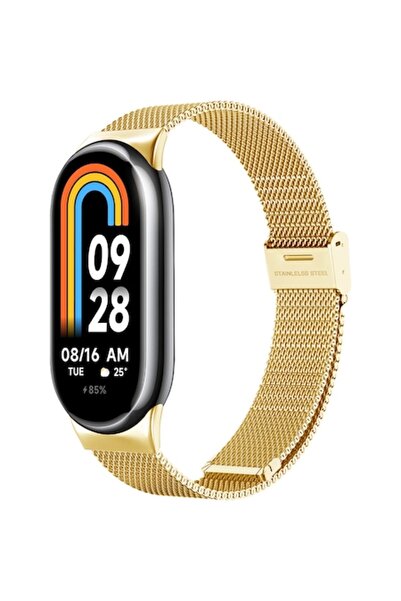 Danex Curea compatibilă pentru Xiaomi Mi Band 8/8 NFC/9/9 NFC, D80, oțel inoxidabil, auriu