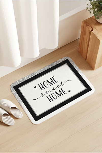 Homiko Home Sweet Home Desenli Kapı - Banyo Önü Paspası 60x80cm