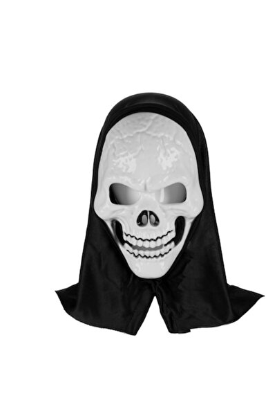BURRAQ Μάσκα Halloween, BURRAQ, Κρανίο, Λευκό/Μαύρο