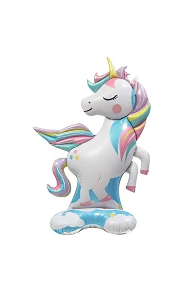 ANTBRO Μεταλλικό μπαλόνι πάρτι 3D μονόκερος με μεγάλη βάση, 83x120εκ.