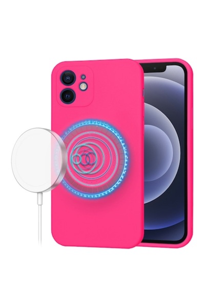Danex Husă de protecție pentru iPhone 12, U63, material textil, roz pudrat ap...