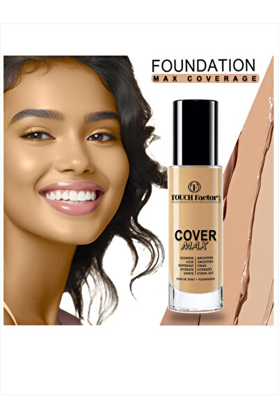 TOUCH FACTOR COVER MAX Liquid Foundation, Matte & Poreless, Full Coverage And Blendable, Normal To Oily