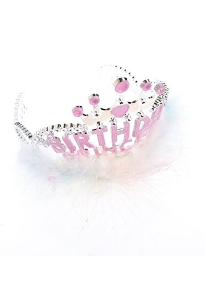 ANTBRO Coroană de petrecere Antbro® pentru fete, argintie cu pene albe și mes...