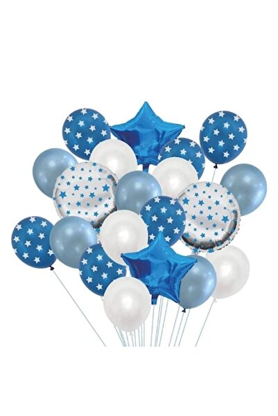 ANTBRO Set 20 Baloane Petrecere Antbro® cu Model Stea, Alb/Albastru