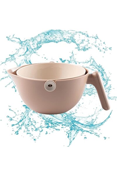 Danex Double Layer Bowl, for Fruits, Vegetables, with Drain Basket, 2L, ABS+P...