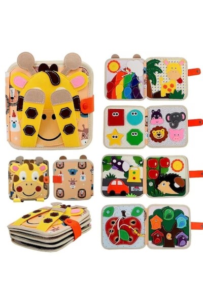 Danex Образователна сензорна книжка Монтесори 7в1, развиваща двигателни умени...