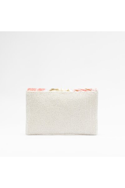 crystalicious Renee Floral Handcrafted Beaded Golden Clutch Brown Bag Elegance for Every Occasion Day to Night