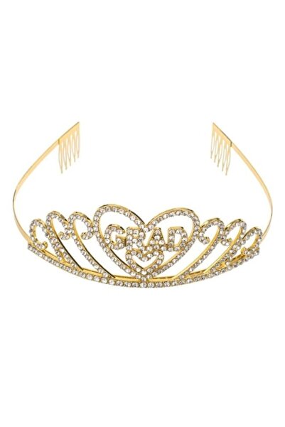 ANTBRO Coroană de păr aurie cu strasuri argintii „Grad” pentru absolvire -