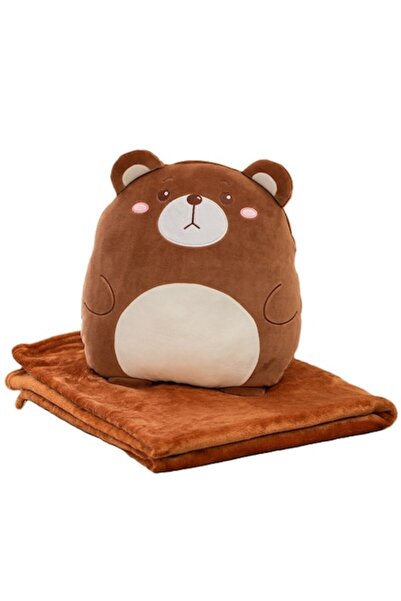 Danex Pătură 2 în 1 pentru pat sau canapea, model de ursuleț de jucărie Flippy, maro