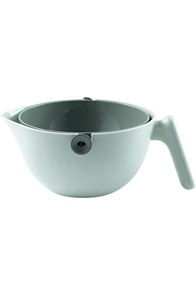 Danex Double-Layer Bowl with Water Drain Basket, 2L, ABS+PP, Green