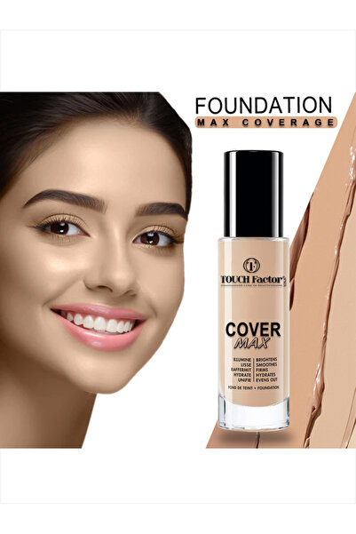 TOUCH FACTOR COVER MAX Liquid Foundation, Matte & Poreless, Full Coverage And Blendable, Normal To Oily