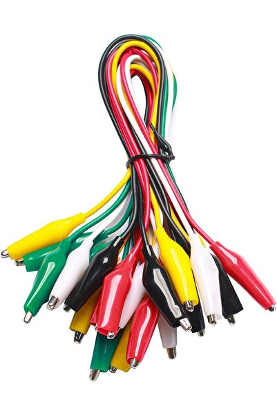 FDG مجموعة أسلاك اختبار WGGE ومشابك التمساح، 10 قطع و5 ألوان، أحمر، أصفر، أخض...