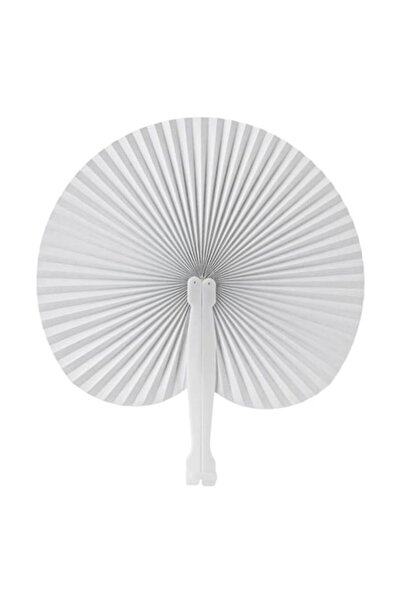 ANTBRO White paper hand fan 14.5 cm – Elegant summer and wedding accessory, ANTBRO®