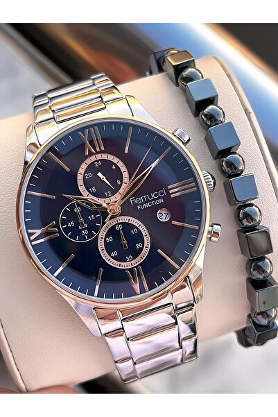Ferrucci Steel Cord Internal Functions Active 2 Years Warranty Men's Wristwatch+Bracelet F.Fgg233.06