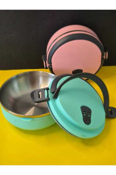 Evmoni VAKUMLU ÇELİK YEMEK KABI TEKLİ SEFER TASI BESLENME KUTUSU YEŞİL 0,500 ML