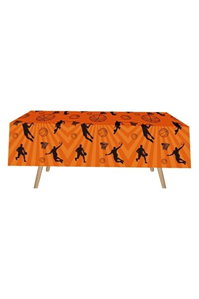 ANTBRO ® Plastic Orange Tablecloth with Basketball Design – 180x120 cm