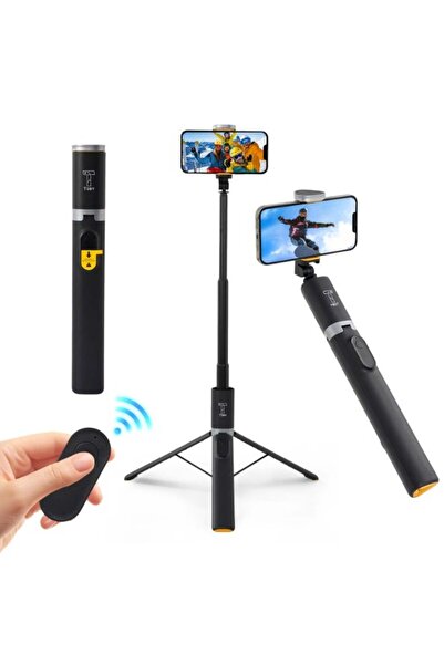 TOBY عصا سيلفي مع حامل ثلاثي القوائم وجهاز تحكم عن بعد يعمل بتقنية البلوتوث ق...