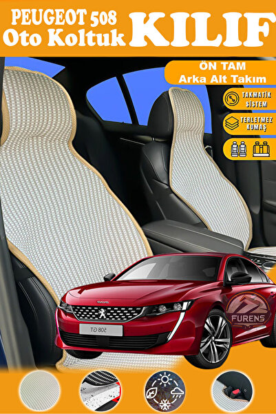 STS Oto Aksesuar غطاء مقعد سيارة بيجو 508 متوافق مع سلسلة بريستيج البيج، مصنو...