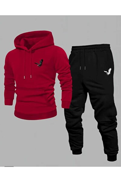 ORVIO Group Eagle Printed Basic Tracksuit Set