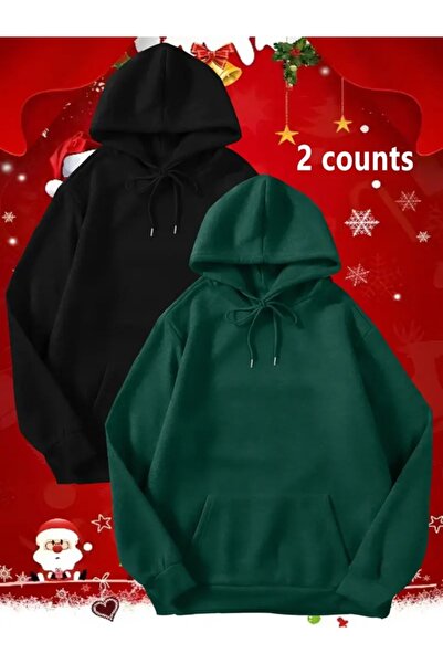 EXPECTED Hanorac unisex colorat cu supradimensionat cu glugă 3 fire Sharon, p...