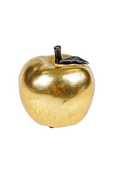 MDM Decorative Apple Black Leaf, Golden/Black, Ø10x10 cm