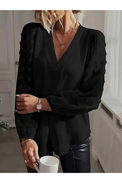Omarı Bluză Sandy pentru femei, cu mâneci lungi, cu decolteu în V, cu mâneci ...