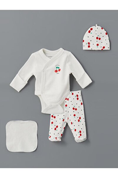 LC Waikiki Crew Neck Printed Baby Girl Hospital Discharge Set (S5)