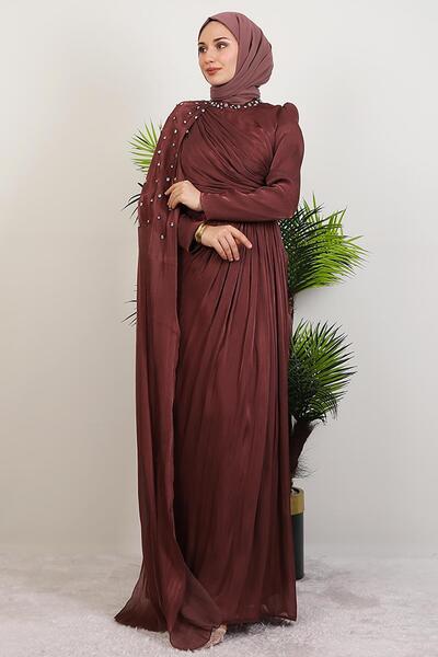 GİYZAMİLA İlkin Yoryo Abiye Gül Kahve