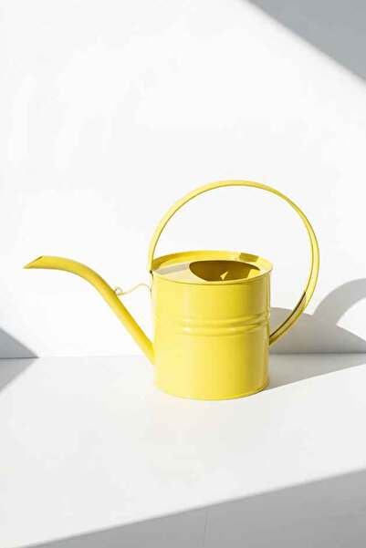 Desen Dekorasyon Ella 1 litru ghiveci de udare metalic cu flori albastru cobalt galben - udatoare decorativa moderna multifunctionala