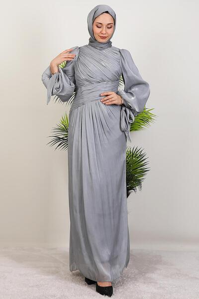 GİYZAMİLA Banu Yoryo Abiye Gri