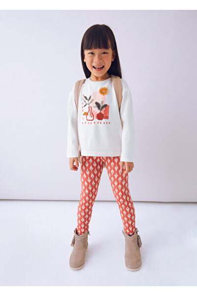 MAYORAL Girl's 2-Piece Set (Ages 4-10) – 100% Cotton Printed Blouse and Patterned Leggings