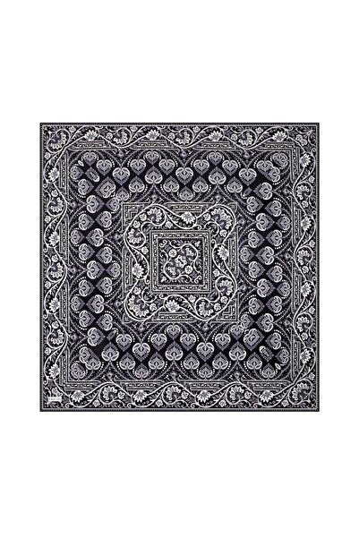 Bursa İpek Eșarfă din mătase twill cu model de coroană gri