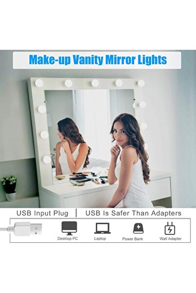 genernic Arabest Vanity Lights for Mirror, Hollywood Style Makeup Lights with 10 Dimmable Bulbs, LED Vanity M