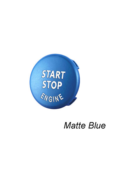 Choice6 غطاء بديل لزر تشغيل محرك السيارة باللون الأزرق غير اللامع، مفتاح إيقا...