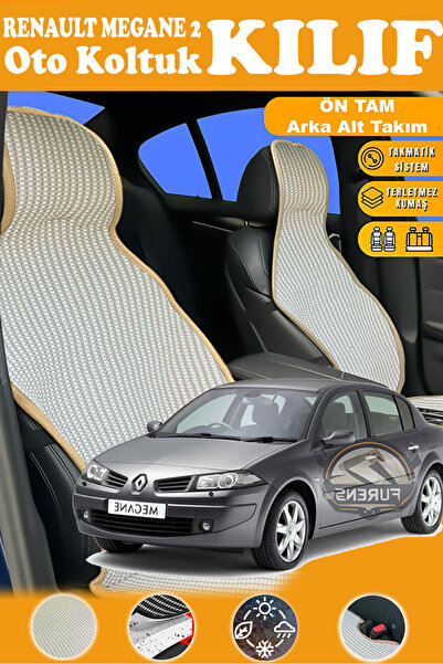 STS Oto Aksesuar غطاء مقعد سيارة رينو ميجان 2 متوافق مع سلسلة بريستيج البيج م...