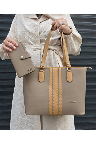 Just Polo Justpolo Women's Large Size 3-Compartment Shoulder Bag and Wallet Combination